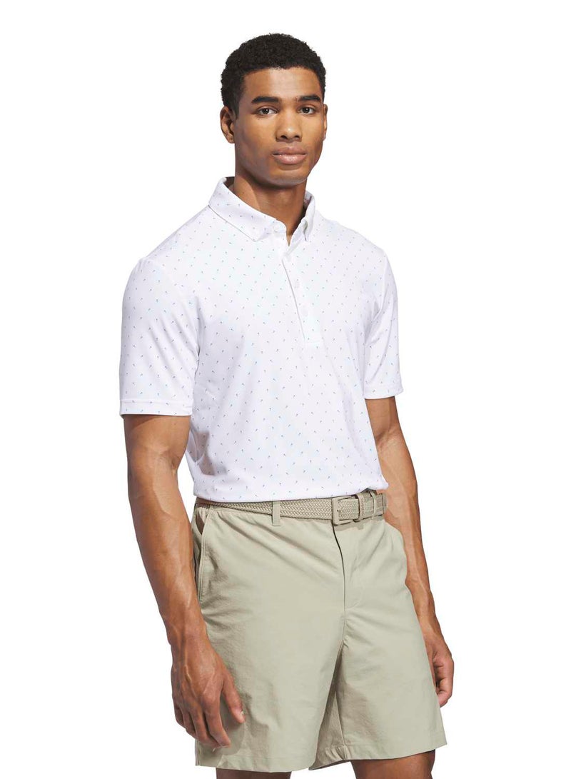 Adidas Ultimate365+ Mirco Print Polo Shirt - Image 1