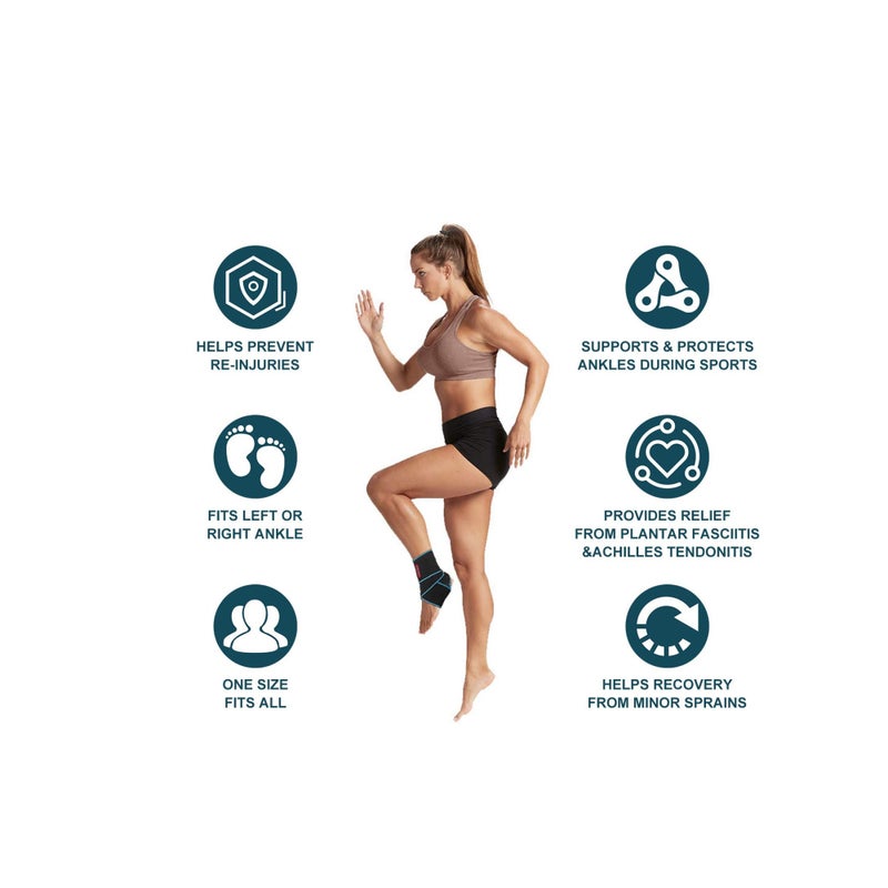 SOLARAE Ankle Support Brace, Breathable Ankle Wrap, Adjustable Compression Ankle Support Wrap Sleeve for Sprained Ankle, Stabilize Ligament, Sports, Against Chronic Ankle Strain Fatigue (1 Pair) - Image 2