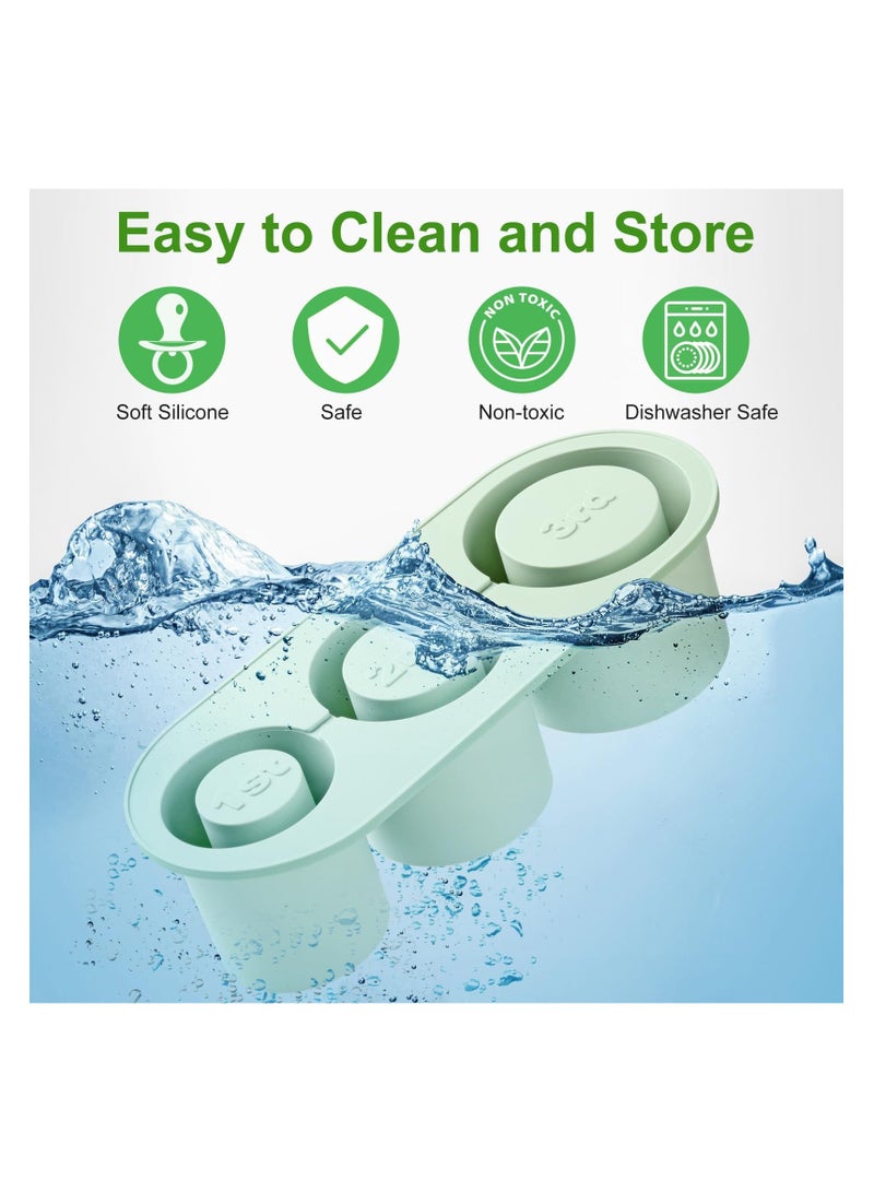 Ice Cube Tray, Silicone Ice Cube Maker with Lid for 20 30 40oz Tumbler, For Freezer, Ice Drink, Juice, Gifts Green