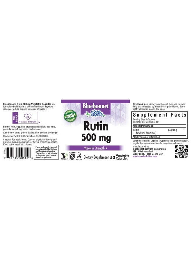Bluebonnet Nutrition Rutin 500 Mg 50 Vegetable Capsules - Image 3