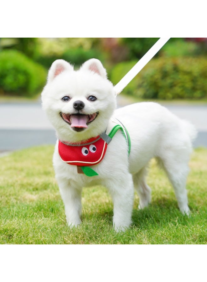 Fruit-Style Pet Harness with Leash, Green & Red, for Cats & Medium Dogs, Size M - Image 3