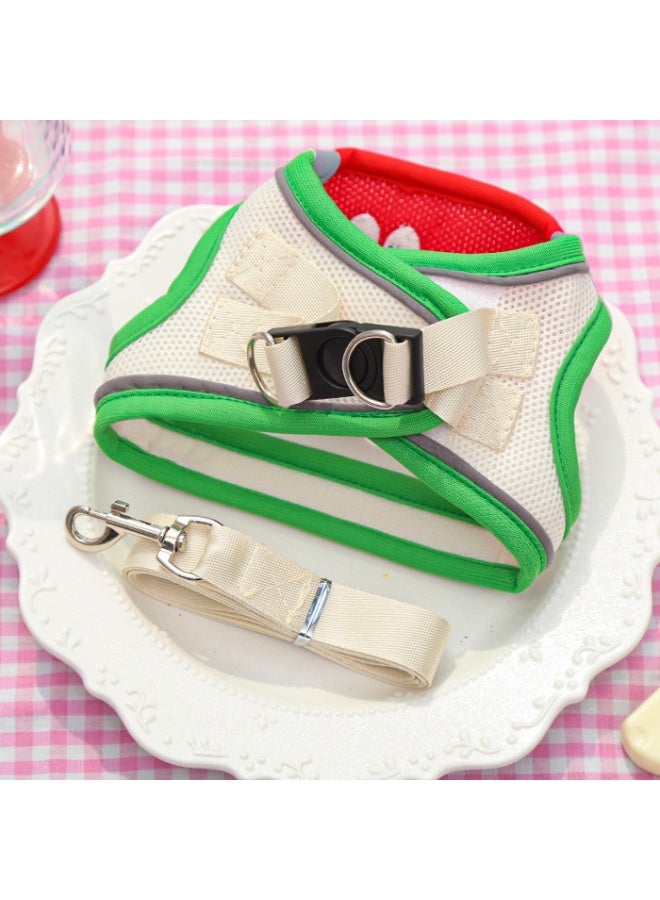 Fruit-Style Pet Harness with Leash, Green & Red, for Cats & Medium Dogs, Size M - Image 4