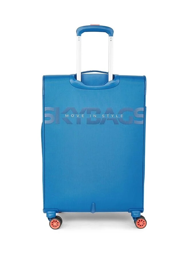 Skybags 8 WHEELS SKYBAGS VANGUARD PLUS BRIGHT BLUE SOFTSIDE CABIN TROLLEY BAG - SK STVAPW59BBL