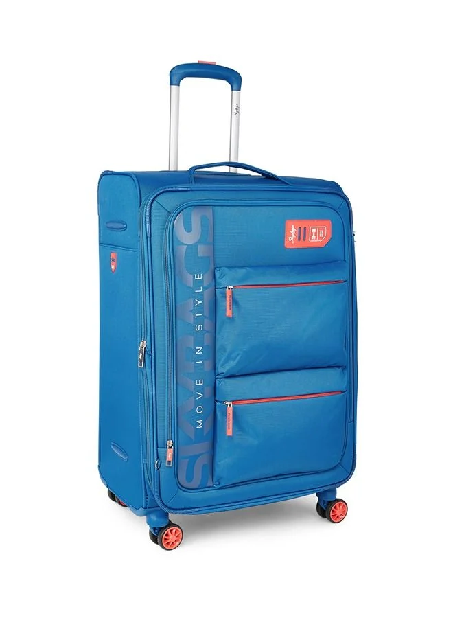 Skybags 8 WHEELS SKYBAGS VANGUARD PLUS BRIGHT BLUE SOFTSIDE CABIN TROLLEY BAG - SK STVAPW59BBL
