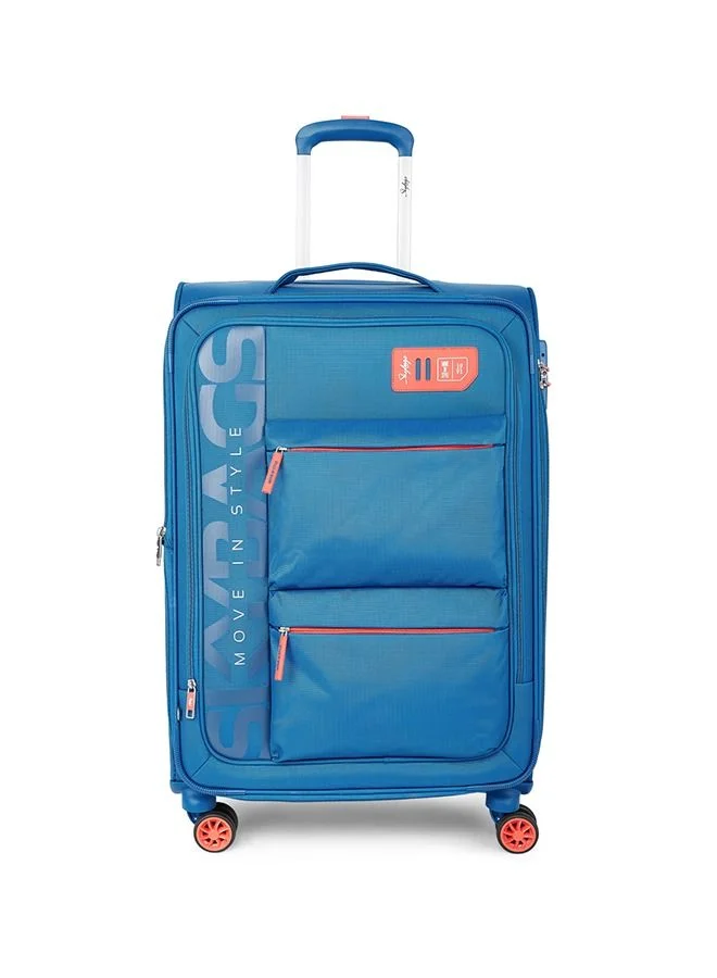 Skybags 8 WHEELS SKYBAGS VANGUARD PLUS BRIGHT BLUE SOFTSIDE CABIN TROLLEY BAG - SK STVAPW59BBL
