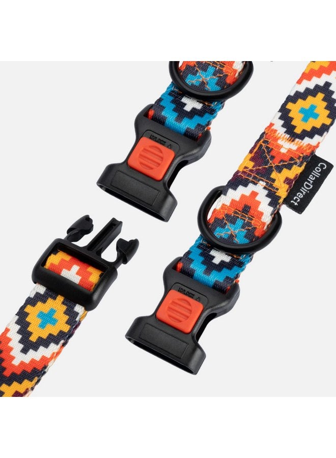 CollarDirect Aztec Dog Collar Adjustable Nylon Tribal Pattern Geometric Pet Collars for Dogs Small Medium Large Puppy (Aztec Sunset, Neck Fit 18"-26") - Image 3