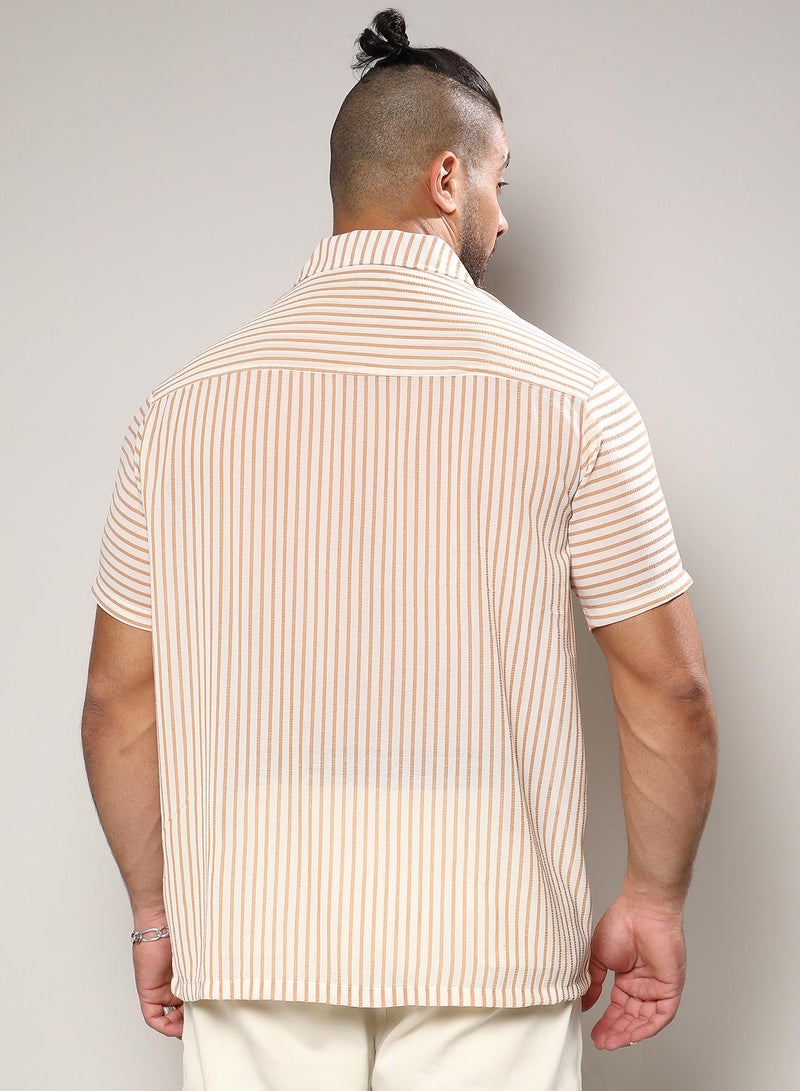 Instafab Plus Unbalanced Striped Shirt - Image 2