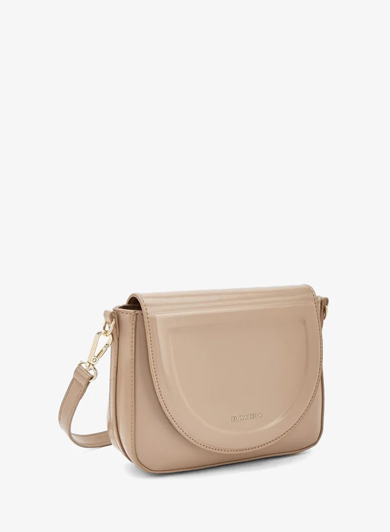 Flora Bella By Shoexpress nude Solid Crossbody Bag With Detachable Strap for Women | Best Price UAE