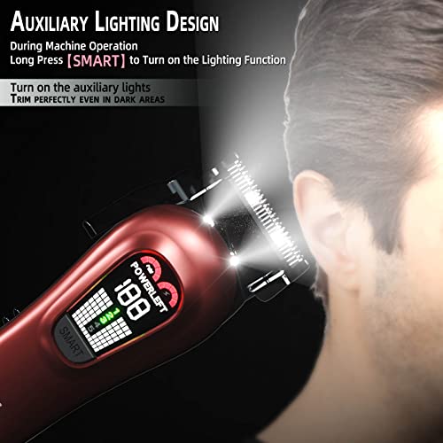 TCMKY Hair Clippers for Men Professional Clippers for Men Cordless&Corded Barber Clippers for Hair Cutting & Grooming. Rechargeable Hair Trimmer Kit for Household (Red) - Image 3