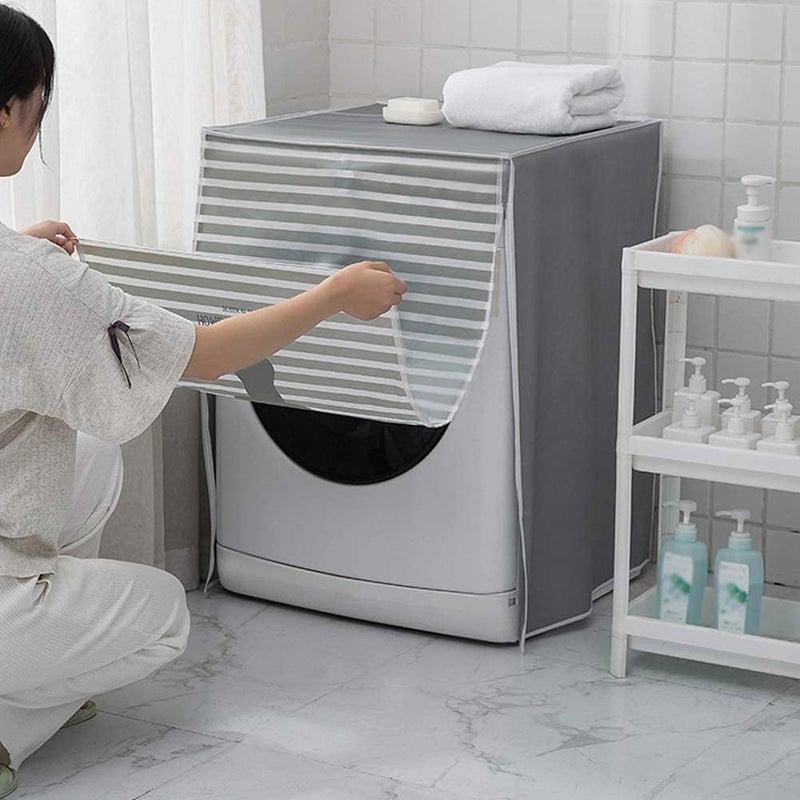 Khazna Washing Machine Cover, Clothes Washer Dust Dryer Cover Lid Tumble Dustproof Cover Case with Zipper for Front Load Washer Protection Waterproof Sun Cartoon Pattern for Drum Washing Machine - Image 4