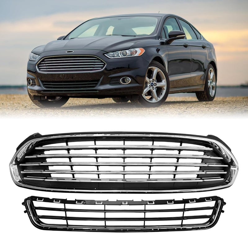 MATMACRO Front Bumper Upper Lower Grille Assembly for Ford Fusion 2013-2016 - Image 1