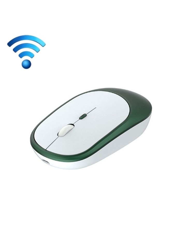 BURAQ M030 4 Keys 1600DPI Laptop Office Mute Mouse, Style: Wireless (Ink Green)  - Image 1