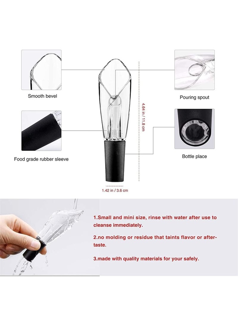 Luckam Pourer & Stopper Set, Aerator & Vacuum, Black, Silicone & Acrylic, Round,   Accessory - Image 5