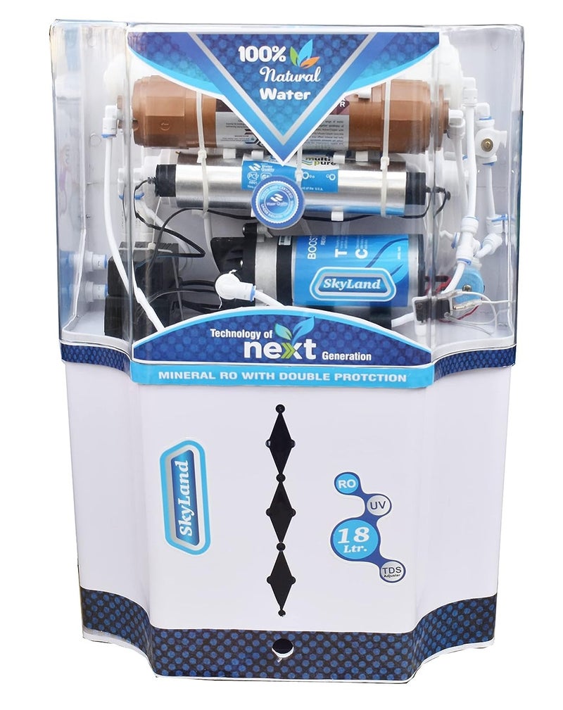 AQUAFRESH Skyland 18 L Ro Uv Uf Copper Filter Tds Water Purifier 7 Stages PurificationSuitable For BorewellTankerMunicipal Water White - Image 1