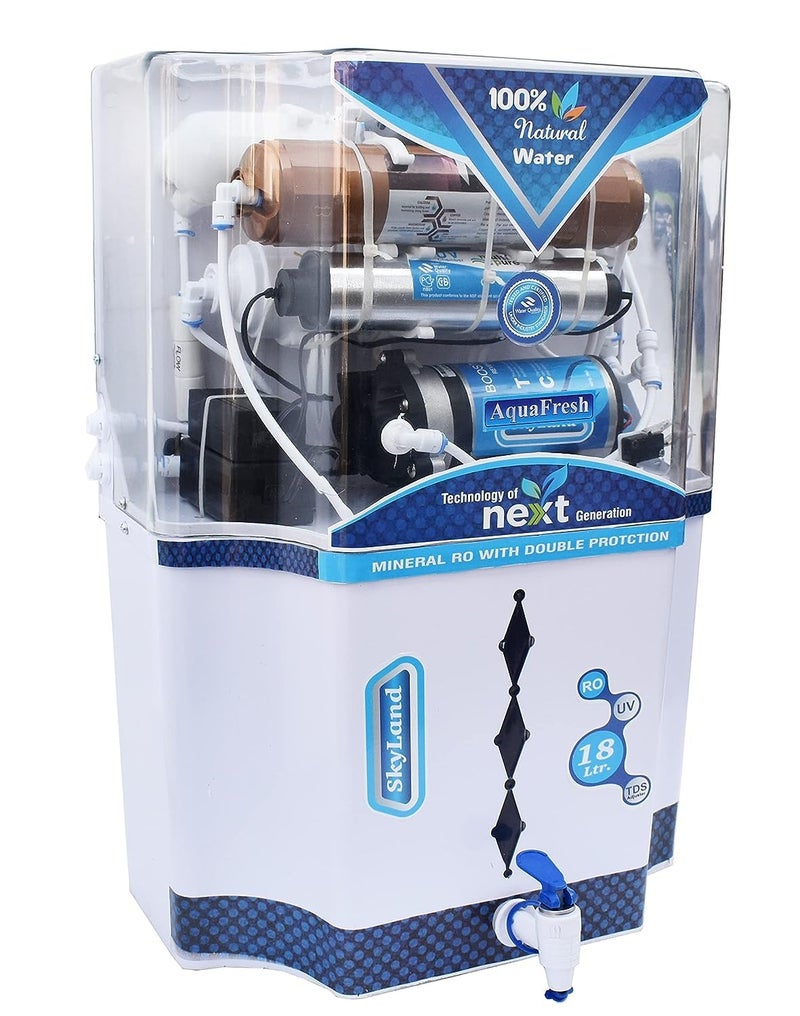 AQUAFRESH Skyland 18 L Ro Uv Uf Copper Filter Tds Water Purifier 7 Stages PurificationSuitable For BorewellTankerMunicipal Water White - Image 2