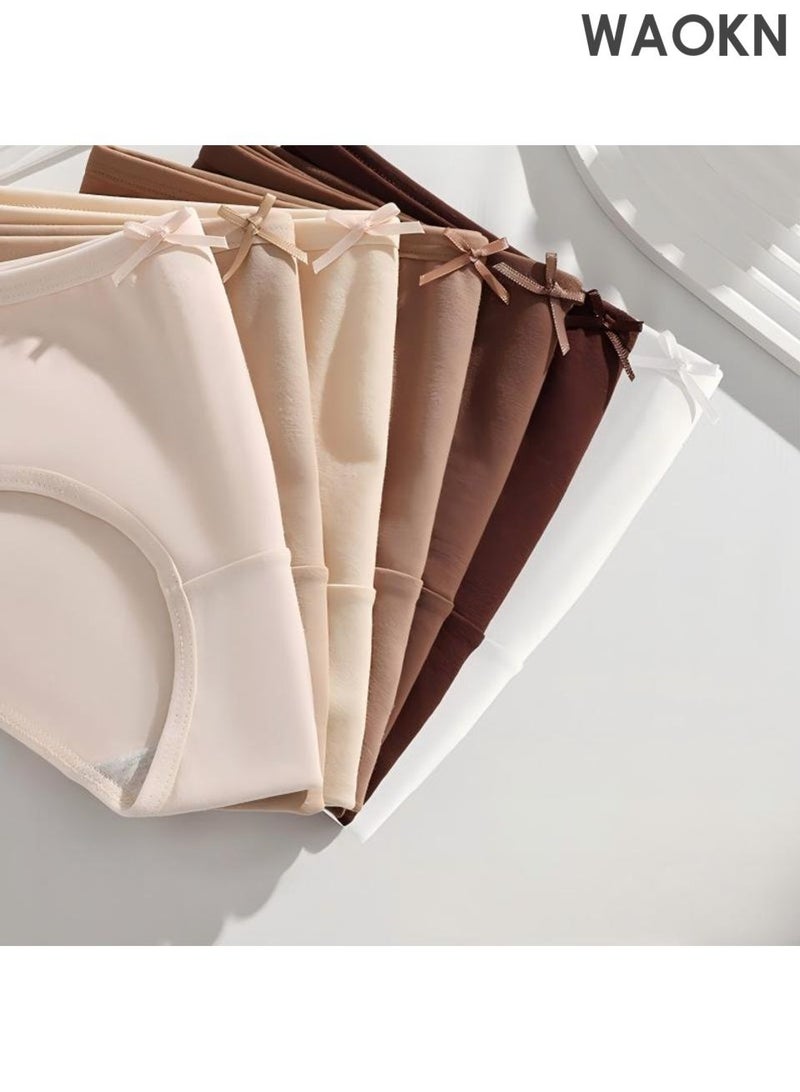 WAOKN 6-Piece Cotton Bikini Breathable Panties high Waist Fashionable Ladies , Breathable and antibacterial , cotton crotch , Made of pure cotton material , simple and versatile, comfortable and friction resistant . - Image 2