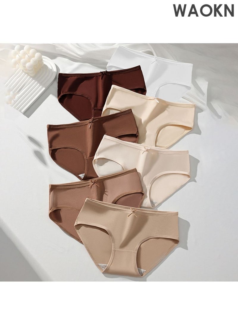 WAOKN 6-Piece Cotton Bikini Breathable Panties high Waist Fashionable Ladies , Breathable and antibacterial , cotton crotch , Made of pure cotton material , simple and versatile, comfortable and friction resistant . - Image 5