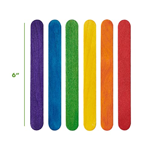 Gusto [100 Count] 6 Inch Colored Jumbo Popsicle Sticks for Crafts - ICES, Ice Cream, Waxing, Tongue Depressor Wood Craft Sticks - (Formerly Comfy Package) - Image 2