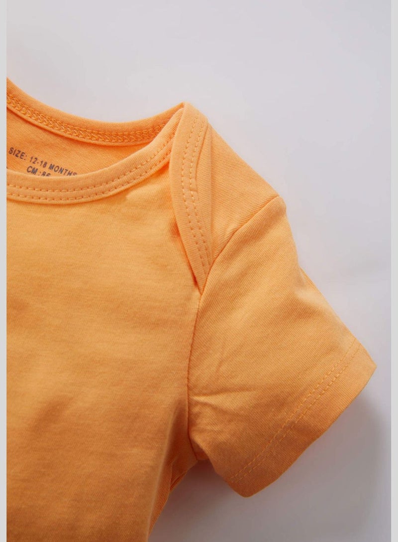 DeFacto 5 Pack BabyGirl Envelope Neck Knitted Short Sleeve Snap Body - Image 5