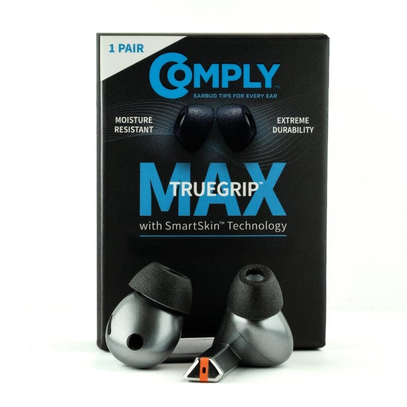 Comply TrueGrip MAX | Premium Memory Foam Replacement Earbud Tips for Samsung Galaxy Buds3 Pro | Long Lasting Comfort, MAX Durability, Secure Fit, Superior Noise Isolation| Black (Medium) (1 Pair) - Image 1