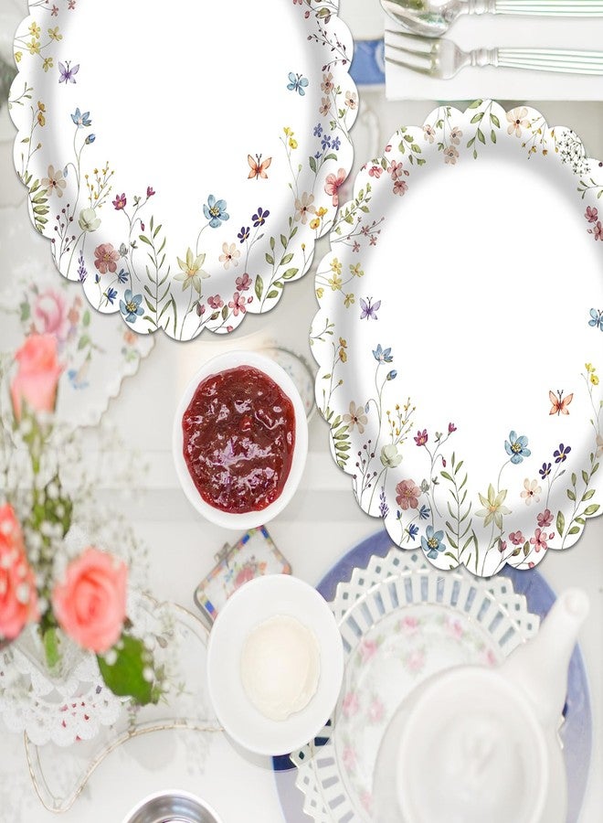 LDFDRT 7 Inch Party Paper Plates Disposable 50PCS Cake Dessert Plates for Birthday Picnic Wedding Baby Shower Tea Party Decorations (Wildflower) - Image 5