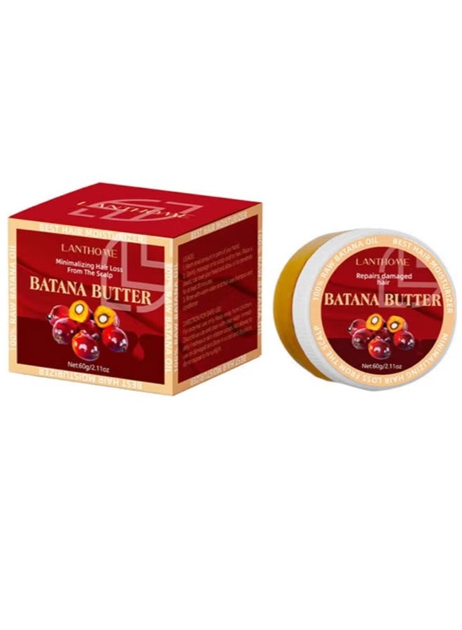 Lanthome Batana Oil For Hair Growth,Hair Butter Pure Raw Batana Oil Hair Butter 60g Dark and thick Gentle Moisturizing Hair Roots for All Hair Types - Image 1