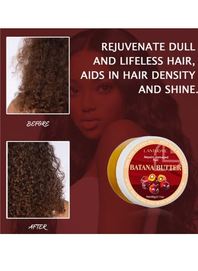 Lanthome Batana Oil For Hair Growth,Hair Butter Pure Raw Batana Oil Hair Butter 60g Dark and thick Gentle Moisturizing Hair Roots for All Hair Types - Image 3