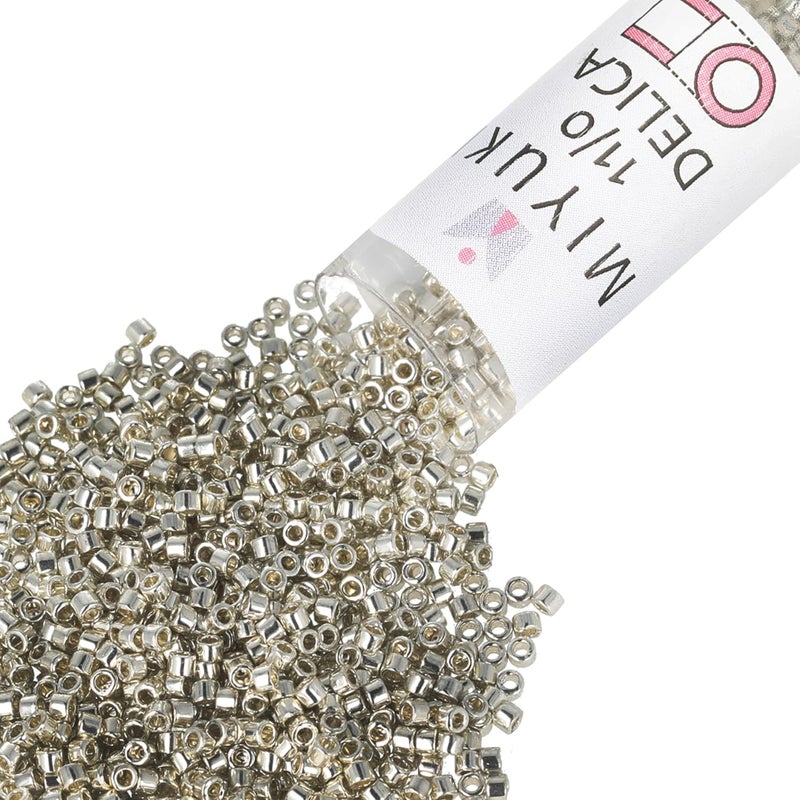 Miyuki DB035 Delica Bead, 7.2g, Galvanized Silver - Perfect for Jewelry Making - Image 1
