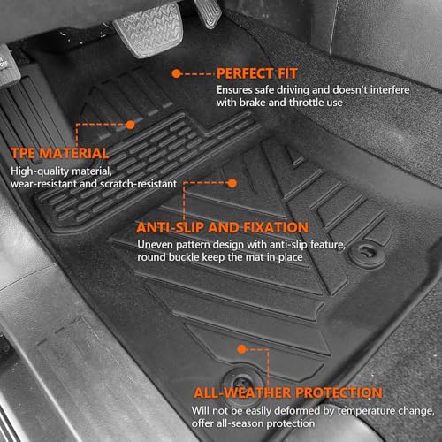 powoq Floor Mat Compatible with Toyota 4Runner Cargo Mat Backrest Mat Replacement for 2013-2024 Toyota 4Runner Accessories (Fit W/Sliding Tray,Upgraded Backrest Mats+Rear Trunk Mat+Floor Mats) - Image 4