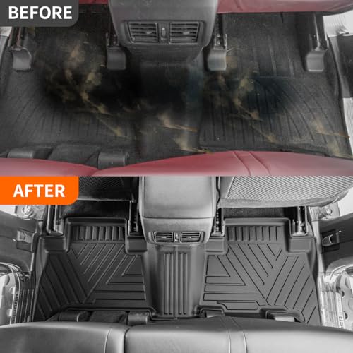 powoq Floor Mat Compatible with Toyota 4Runner Cargo Mat Backrest Mat Replacement for 2013-2024 Toyota 4Runner Accessories (Fit W/Sliding Tray,Upgraded Backrest Mats+Rear Trunk Mat+Floor Mats) - Image 3