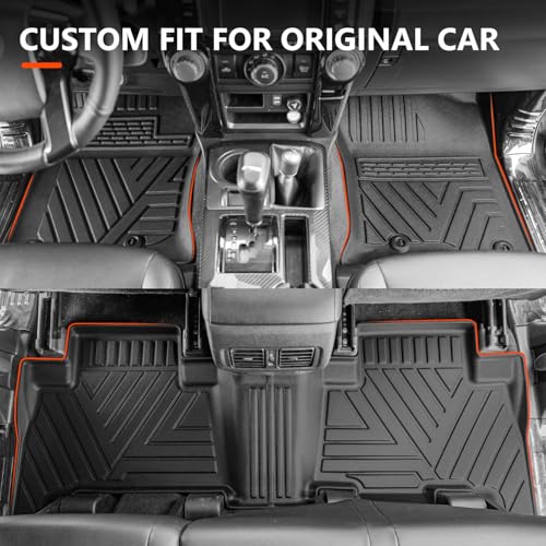 powoq Floor Mat Compatible with Toyota 4Runner Cargo Mat Backrest Mat Replacement for 2013-2024 Toyota 4Runner Accessories (Fit W/Sliding Tray,Upgraded Backrest Mats+Rear Trunk Mat+Floor Mats) - Image 5