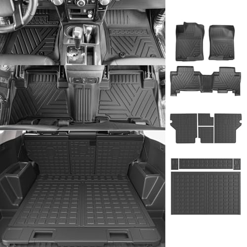 powoq Floor Mat Compatible with Toyota 4Runner Cargo Mat Backrest Mat Replacement for 2013-2024 Toyota 4Runner Accessories (Fit W/Sliding Tray,Upgraded Backrest Mats+Rear Trunk Mat+Floor Mats) - Image 1