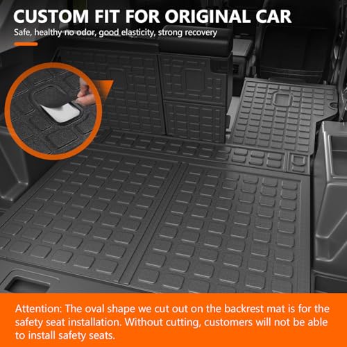 powoq Floor Mat Compatible with Toyota 4Runner Cargo Mat Backrest Mat Replacement for 2013-2024 Toyota 4Runner Accessories (Fit W/Sliding Tray,Upgraded Backrest Mats+Rear Trunk Mat+Floor Mats) - Image 2