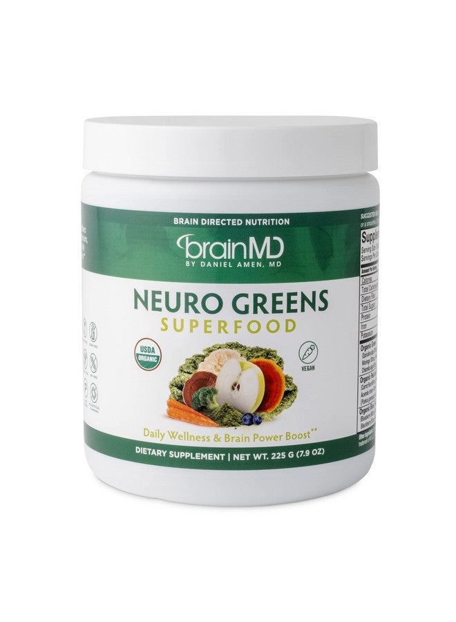 BRAINMD Dr Amen Neuro Greens Superfood 7.9 Oz Supports Wholebody Wellness Digestion + Immune & Brain Health Gluten Free 30 Servings - Image 1