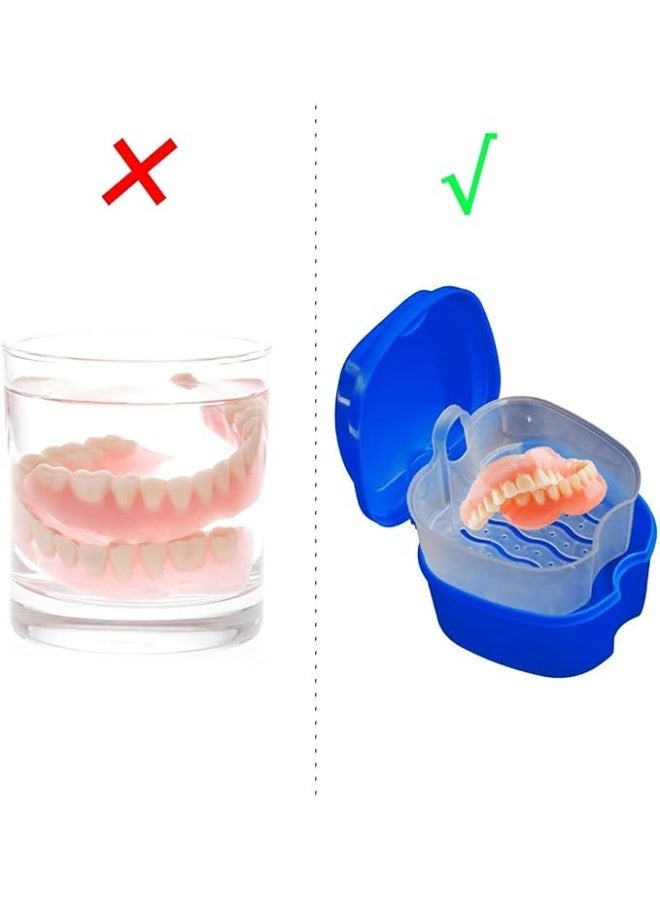 2pcs Denture Bath Box Case Dental False Teeth Storage Box with Hanging Net Container Plastic Artificial Tooth Organizer - Image 4