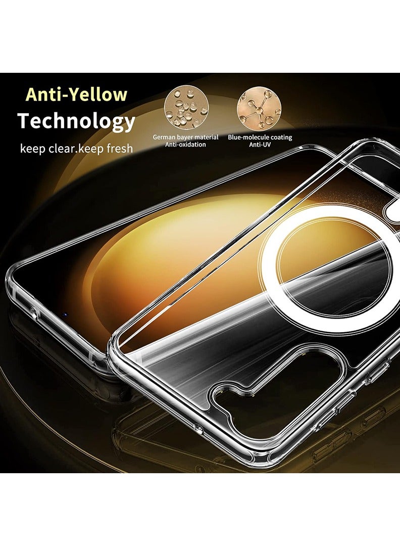 Theodor Magnetic Case for Samsung Galaxy S23 6.1-inch Compatible with MagSafe Wireless Charging, Shockproof Phone Bumper Cover, Anti-Scratch Clear Back (Clear) - Image 3