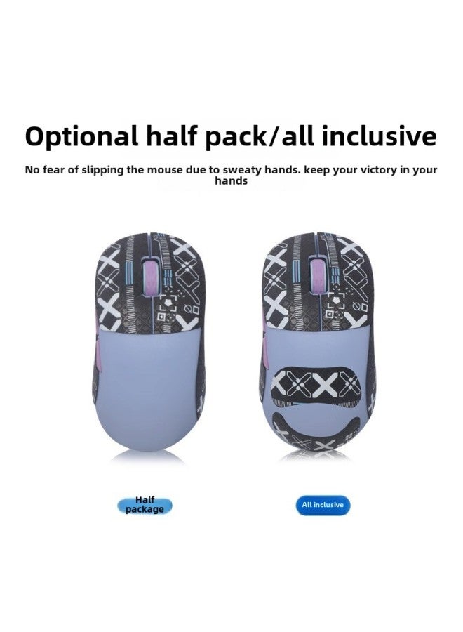 Suitable For XTRFY M8W Mouse Anti-slip Sticker M8W Sticker All-inclusive Sweat-absorbent Anti-sweat Back Sticker Wear-resistant Foot Sticker Side Skirt-Color:1 Piece Of White Printed Anti-slip Sticker [half Pack - Free Cleaning Cotton]  - Image 3