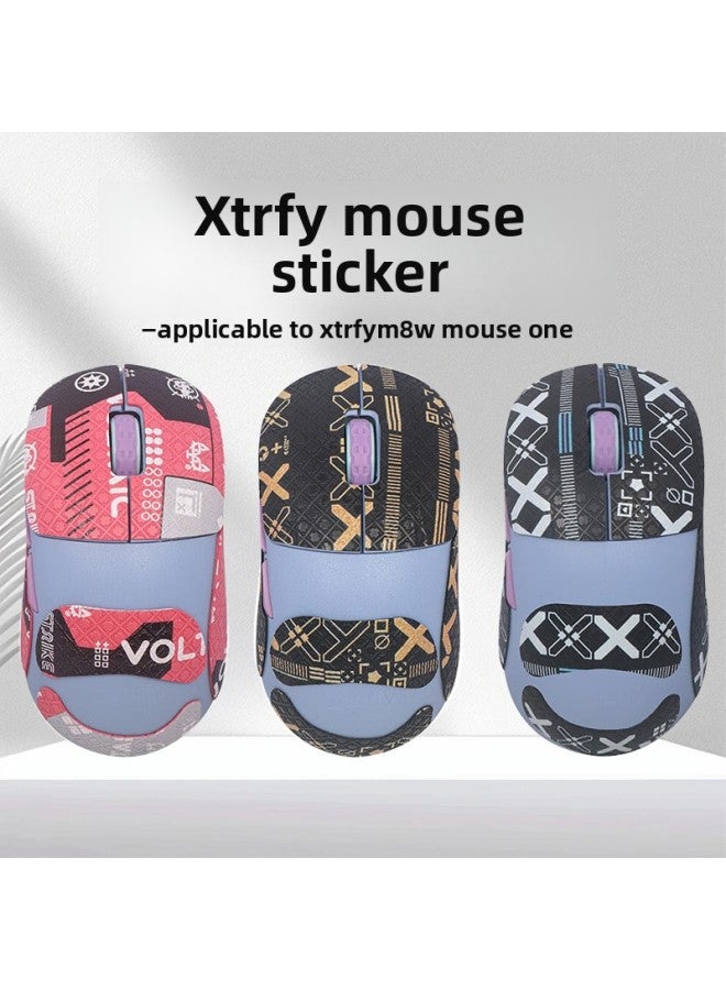 Suitable For XTRFY M8W Mouse Anti-slip Sticker M8W Sticker All-inclusive Sweat-absorbent Anti-sweat Back Sticker Wear-resistant Foot Sticker Side Skirt-Color:1 Piece Of White Printed Anti-slip Sticker [half Pack - Free Cleaning Cotton]  - Image 2