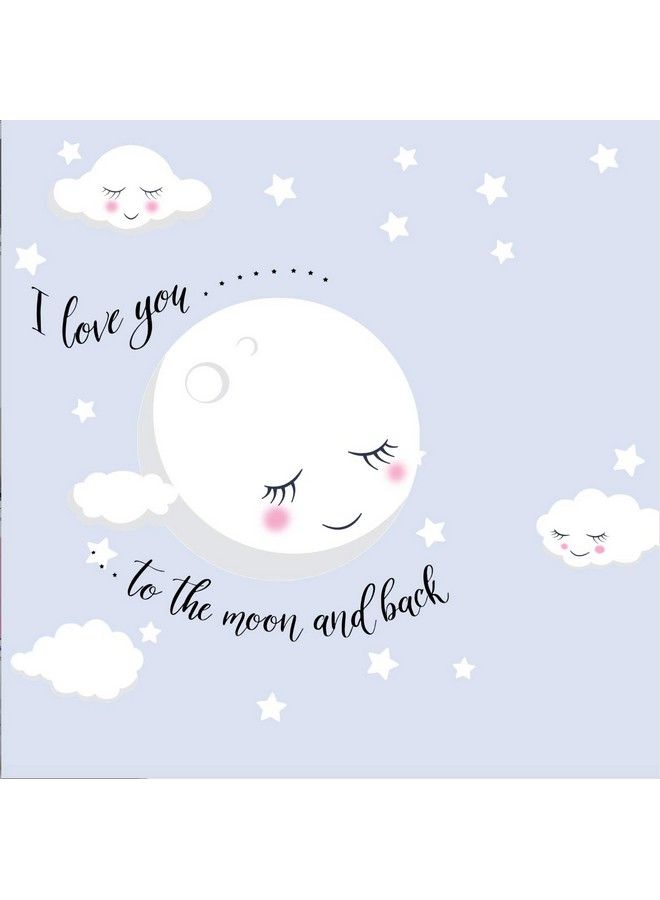 Create-A-Mural Moon And Stars Wall Decals Nursery Room Decor Night Sky Baby Nursery Wall Art Room Stickers Kids Room Toddler Girls Boys Bedroom Decoration (Love You Moon Back Quote) - Image 5