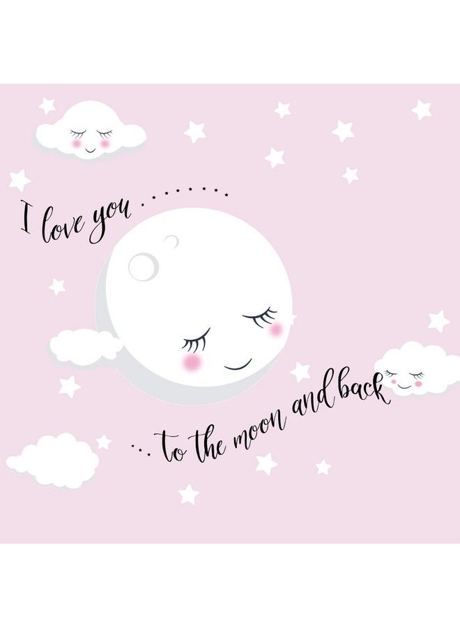 Create-A-Mural Moon And Stars Wall Decals Nursery Room Decor Night Sky Baby Nursery Wall Art Room Stickers Kids Room Toddler Girls Boys Bedroom Decoration (Love You Moon Back Quote) - Image 3