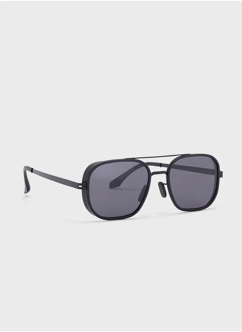 روبرت وود Polarized Lens Aviator Steampunk Sunglasses