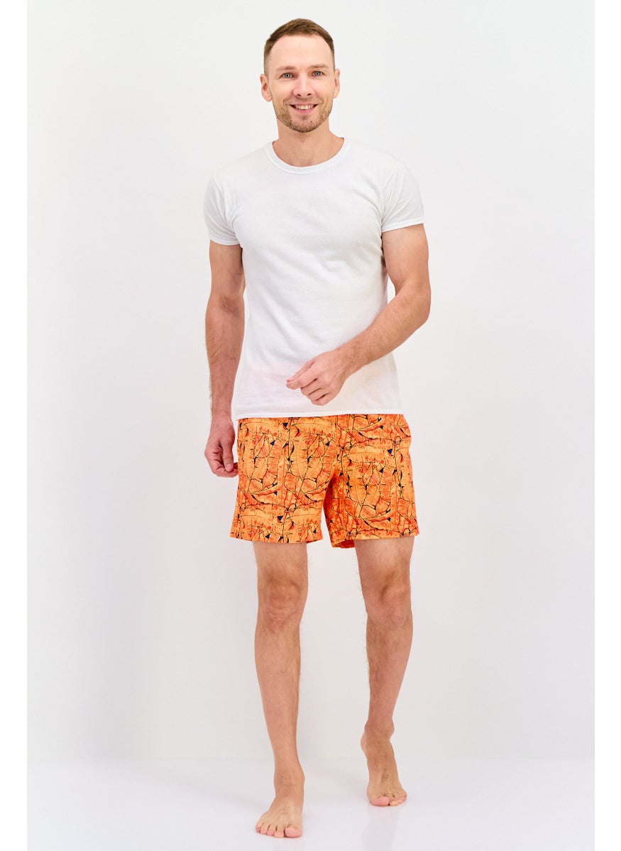 Men Drawstring Allover Print Swim Short, Orange - pzsku/Z736EC2F290BFFF326F7AZ/45/_/1737641965/b039fb81-4e0e-4c4e-a484-6eb7931c5abe