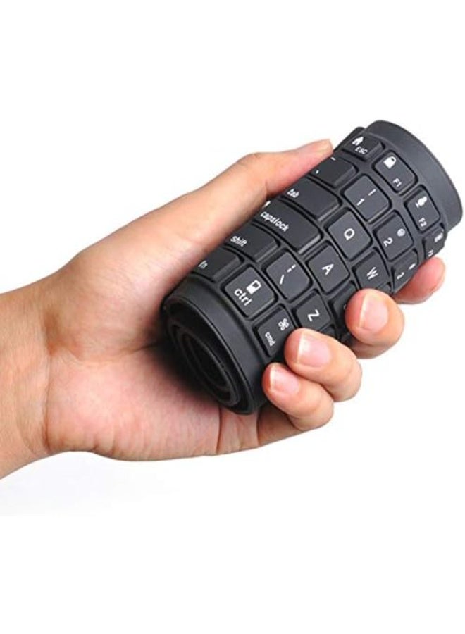Black FLEXIBLE 85 Keys Silicone Keyboard USB Wired Waterproof Folding Key Board for PC Desktop Laptop - Image 2