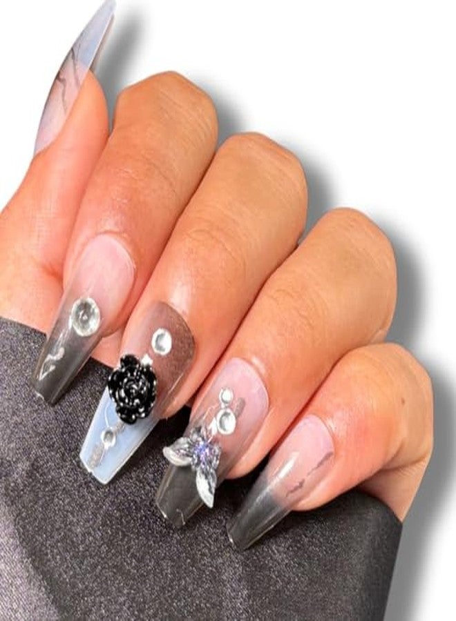 HUDA GIRL Nail Extensions for Women - Press On Nails, Fake Nails, Stick-On Nails Set with Easy Glue Tab Application, Reusable & Unbreakable Artificial Nails Art for Girls (N-9) - Image 2