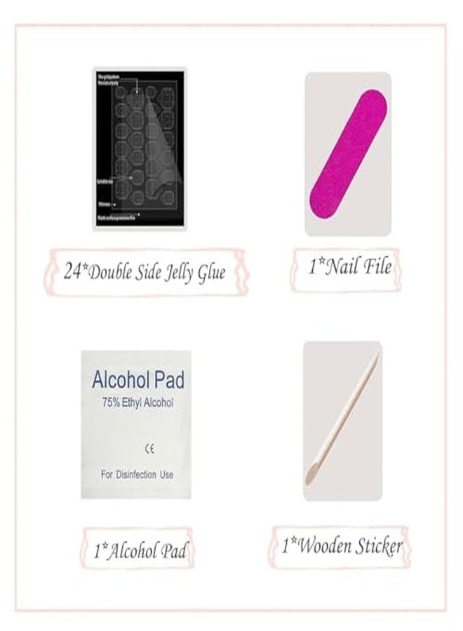 HUDA GIRL Nail Extensions for Women - Press On Nails, Fake Nails, Stick-On Nails Set with Easy Glue Tab Application, Reusable & Unbreakable Artificial Nails Art for Girls (N-9) - Image 5