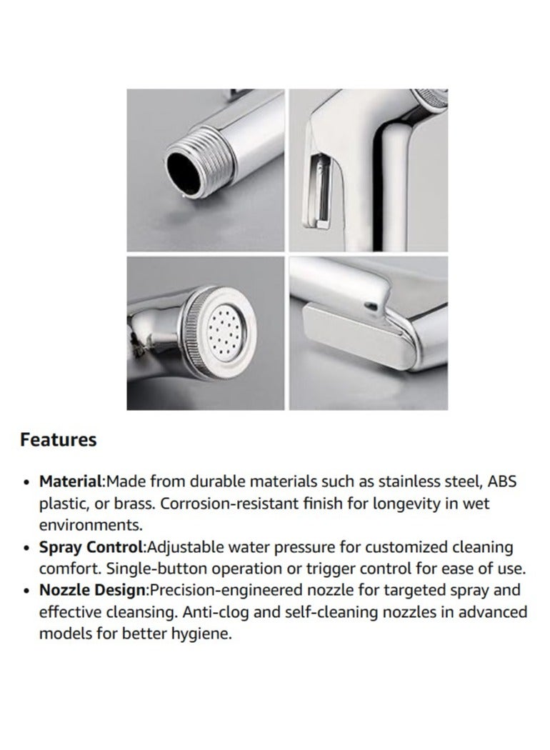 ABBASALI Toilet Spray with Flexible Hose And Hook Heavy Duty  - Image 2