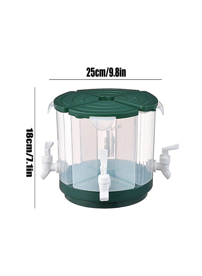 DULRLLY 5.5 L Rotating Beverage Dispenser for Fridge 4 in 1 Cold Kettle with Lid and Faucet Plastic Drink Dispensers Water Bucket Split Lemonade Juice Container Ideal for Juice Cocktails and More(White) - Image 5