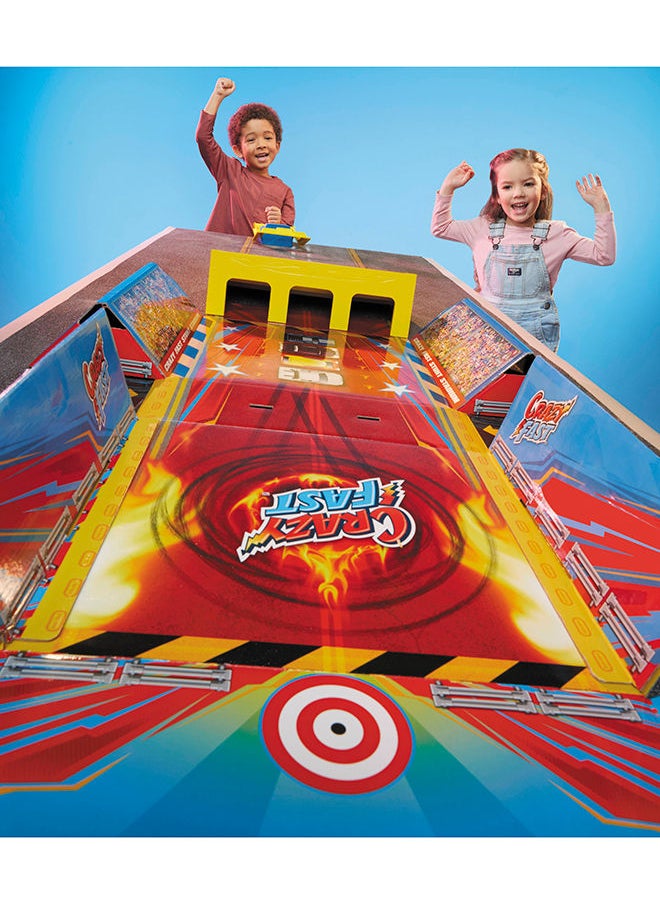 little tikes My First Cars Crazy Fast 4-in-1 Dunk’n Stunt’n Game’n Set with One Exclusive Pullback Toy Car Vehicle Goes up to 50ft  - Image 2