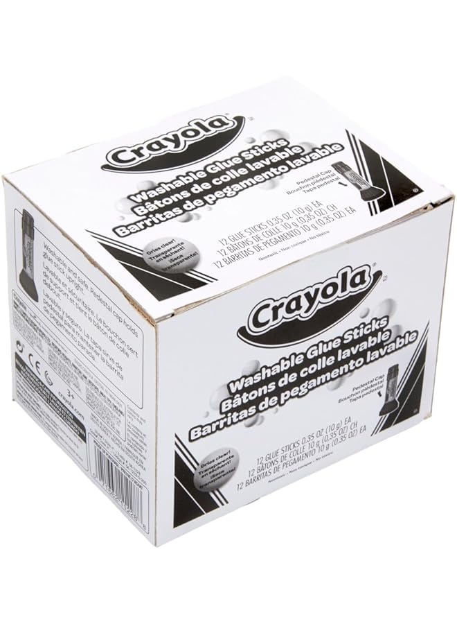 كرايولا علبة من 12 قطعة من أعواد الغراء للأدوات المدرسية المصنوعة يدويًا، شفافة 0.29 أونصة - Image 3