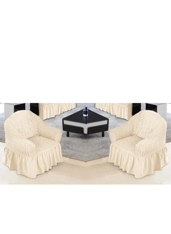 EVORY HOME A sofa cover set, an elastic sofa cover consisting of 4 pieces, two pieces of chair covers and two pieces of sofa covers. The set is suitable for all sizes of chairs and sofas.  - Image 2
